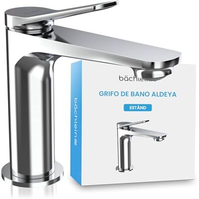 Bächlein Aldeya Torneira misturadora de casa de banho com cartucho de cerâmica durável e kit de montagem, torneira de casa de banho cromada Bächlein Aldeya Torneira misturadora de casa de banho com cartucho de cerâmica durável e kit de montagem, torneira de casa de banho cromada