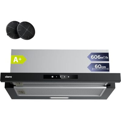 CIARRA CBCB6909A Sino extrator telescópico preto cozinha 60 cm 606 m³ / h classe A 3 níveis controlo tátil iluminação LED filtro de carbono CBCF055 CIARRA CBCB6909A Sino extrator telescópico preto cozinha 60 cm 606 m³ / h classe A 3 níveis controlo tátil iluminação LED filtro de carbono CBCF055