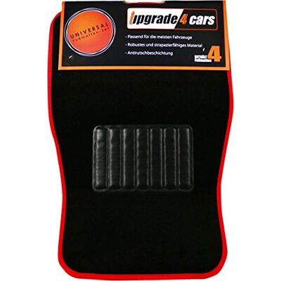 Upgrade4cars Tapetes de carro Velours preto vermelho acessórios interior Acessório prático para o veículo Fácil de usar e guardar Adequado para todas as estações, verão e inverno Upgrade4cars Tapetes de carro Velours preto vermelho acessórios interior Acessório prático para o veículo Fácil de usar e guardar Adequado para todas as estações, verão e inverno