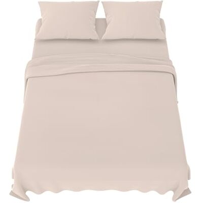Dreamzie , Conjunto de lençóis para cama 180 Conjunto de lençóis de 4 peças Lençol de baixo ajustável Lençol de cima 2 fronhas de almofada 65x65 (Cama 180-180x190/200 cm, Bege) Dreamzie , Conjunto de lençóis para cama 180 Conjunto de lençóis de 4 peças Lençol de baixo ajustável Lençol de cima 2 fronhas de almofada 65x65 (Cama 180-180x190/200 cm, Bege)