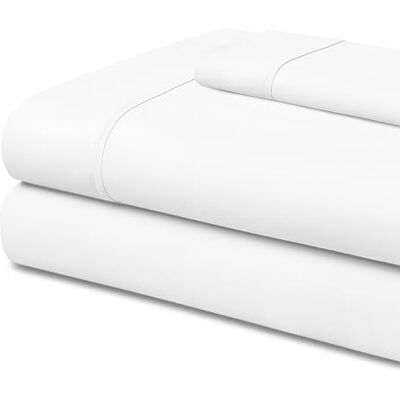 Easycosy Conjunto de Lençóis 3 Peças com Elástico Cama 105 (105x200cm) Lençol de Cima, Lençol de Baixo Ajustável e 1 Fronha de 50x75 cm. Branco (Microfibra Escovada) Easycosy Conjunto de Lençóis 3 Peças com Elástico Cama 105 (105x200cm) Lençol de Cima, Lençol de Baixo Ajustável e 1 Fronha de 50x75 cm. Branco (Microfibra Escovada)