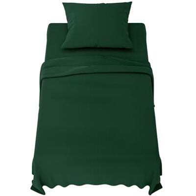 Dreamzie , Conjunto de lençóis para cama 90 Conjunto de lençóis de 3 peças Lençol de baixo ajustável Lençol de cima 1 fronha de almofada 65x65 (Cama 90-90x190/200 cm, Verde) Dreamzie , Conjunto de lençóis para cama 90 Conjunto de lençóis de 3 peças Lençol de baixo ajustável Lençol de cima 1 fronha de almofada 65x65 (Cama 90-90x190/200 cm, Verde)