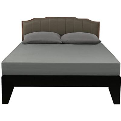 Lirex Lençol-capa 150 x 200 cm, 100% algodão, 300 fios, lençol de baixo macio, respirável, cinzento escuro Lirex Lençol-capa 150 x 200 cm, 100% algodão, 300 fios, lençol de baixo macio, respirável, cinzento escuro