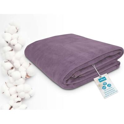 ZOLLNER Cobertor grande para cama e sofá, 150 x 200 cm, 60% algodão, roxo ZOLLNER Cobertor grande para cama e sofá, 150 x 200 cm, 60% algodão, roxo