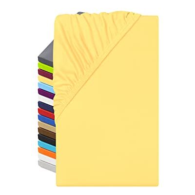 npluseins Lençol-capa 120x200, lençóis de microfibra respirável e adequado para pessoas alérgicas, ajustável, 1519. amarelo npluseins Lençol-capa 120x200, lençóis de microfibra respirável e adequado para pessoas alérgicas, ajustável, 1519. amarelo
