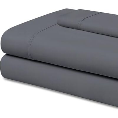 Easycosy Conjunto de Lençóis 3 Peças com Elástico Cama 90 (90x200cm) Lençol de Cima, Lençol de Baixo Ajustável e 1 Fronha de Almocha de 50x75 cm. Cinza (Microfibra Escovada) Easycosy Conjunto de Lençóis 3 Peças com Elástico Cama 90 (90x200cm) Lençol de Cima, Lençol de Baixo Ajustável e 1 Fronha de Almocha de 50x75 cm. Cinza (Microfibra Escovada)