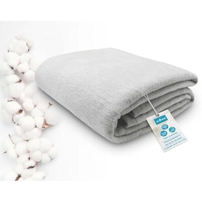 ZOLLNER Cobertor grande para cama e sofá, 150 x 200 cm, 60% algodão, cinzento claro ZOLLNER Cobertor grande para cama e sofá, 150 x 200 cm, 60% algodão, cinzento claro