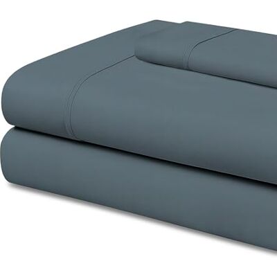 Easycosy Conjunto de Lençóis 3 Peças com Elástico Cama 90 (90x200cm) Lençol de Cima, Lençol de Baixo Ajustável e 1 Fronha de Almocha de 50x75 cm. Cinza Azulado (Microfibra Escovada) Easycosy Conjunto de Lençóis 3 Peças com Elástico Cama 90 (90x200cm) Lençol de Cima, Lençol de Baixo Ajustável e 1 Fronha de Almocha de 50x75 cm. Cinza Azulado (Microfibra Escovada)