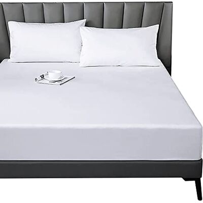 Lirex Lençol de Baixo, 120 x 200 cm 100% Algodão 300 Fios Lençol de Baixo Macio e Respirável, Branco Lirex Lençol de Baixo, 120 x 200 cm 100% Algodão 300 Fios Lençol de Baixo Macio e Respirável, Branco