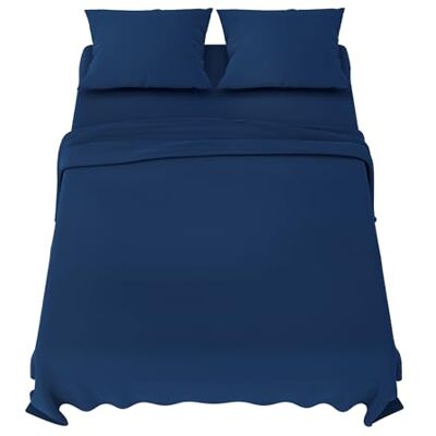 Dreamzie Lençóis Cama 180 Conjunto de Lençóis 4 Peças Lençol de Baixo Ajustável Lençol de Cima 2 Fronhas 65x65 (Cama 180-180x190/200 cm, Azul Escuro) Dreamzie Lençóis Cama 180 Conjunto de Lençóis 4 Peças Lençol de Baixo Ajustável Lençol de Cima 2 Fronhas 65x65 (Cama 180-180x190/200 cm, Azul Escuro)