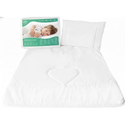 Baby Comfort Conjunto de edredão de 80 cm x 70 cm e almofada com enchimento 100% algodão para berço ou carrinho de bebé (12 meses +) Baby Comfort Conjunto de edredão de 80 cm x 70 cm e almofada com enchimento 100% algodão para berço ou carrinho de bebé (12 meses +)