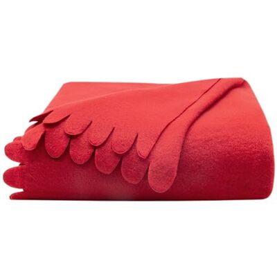 ZOLLNER Manta polar em 130 x 170 cm, manta de forro polar aconchegante e duradoura, lavável até 60 °C Bonitas bordas onduladas antiestática poliéster em vermelho certificado Oeko Tex® ZOLLNER Manta polar em 130 x 170 cm, manta de forro polar aconchegante e duradoura, lavável até 60 °C Bonitas bordas onduladas antiestática poliéster em vermelho certificado Oeko Tex®