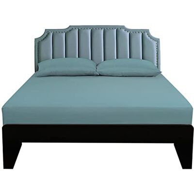 Lirex Lençol-capa 200 x 200 cm, 100% algodão, 300 fios, lençol de baixo macio, respirável, azul Lirex Lençol-capa 200 x 200 cm, 100% algodão, 300 fios, lençol de baixo macio, respirável, azul
