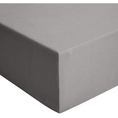 Amazon Basics Lençol de baixo ajustável, 200 x 200 cm, 100% algodão, cinzento-escuro Amazon Basics Lençol de baixo ajustável, 200 x 200 cm, 100% algodão, cinzento-escuro