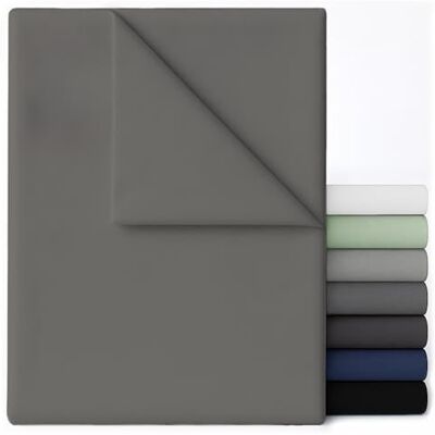 Dreamzie Lençóis de cima 230x270 Antracite Microfibra Escovada Ultrasuave para Cama de Casal 140x200/150x200 Certificada Oeko-Tex Dreamzie Lençóis de cima 230x270 Antracite Microfibra Escovada Ultrasuave para Cama de Casal 140x200/150x200 Certificada Oeko-Tex