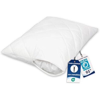 ZOLLNER Protetor de almofada acolchoado em 60 x 80 cm, capa protetora respirável com fecho de correr, mistura de algodão, lavável até 95 °C, qualidade hoteleira, certificado Oeko Tex® ZOLLNER Protetor de almofada acolchoado em 60 x 80 cm, capa protetora respirável com fecho de correr, mistura de algodão, lavável até 95 °C, qualidade hoteleira, certificado Oeko Tex®