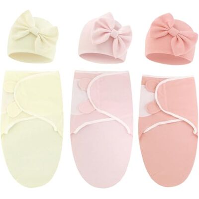 DRESHOW Recém Nascido Envoltório Manta Chapéu Set Bebê Impresso Envoltórios Ajustável Saco de Dormir para 0-3 Meses Meninas Meninos, Tamanho único DRESHOW Recém Nascido Envoltório Manta Chapéu Set Bebê Impresso Envoltórios Ajustável Saco de Dormir para 0-3 Meses Meninas Meninos, Tamanho único