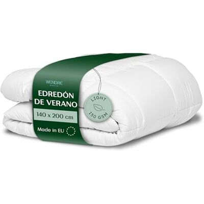 Wendre Edredão de verão, 140 x 200 cm, edredões de microfibra, 150 g/m², lavável na máquina, resistente a ácaros do pó Wendre Edredão de verão, 140 x 200 cm, edredões de microfibra, 150 g/m², lavável na máquina, resistente a ácaros do pó