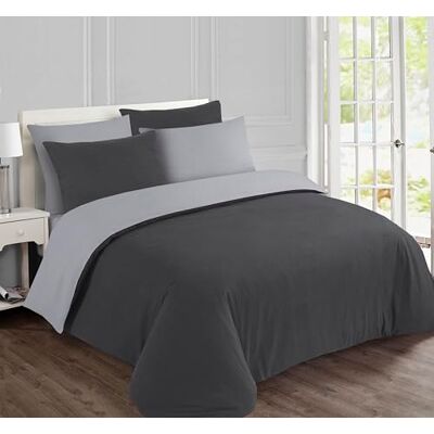 Conjunto de fronha de algodão em cinza antracite - Roupa de cama Conjunto de fronha de algodão em cinza antracite - Roupa de cama