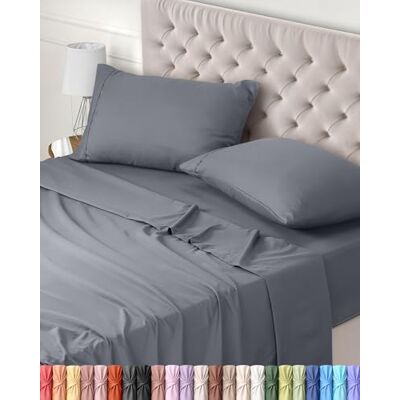 Utopia Bedding Conjunto de Roupa de Cama com 4 Peças 180x200 Poliéster Microfibra Escovada Certificado Oeko-Tex Lençol de Baixo, Lençol de Elástico e 2 Fronhas de Almoçada 50x75 (Cama 180, Cinza Utopia Bedding Conjunto de Roupa de Cama com 4 Peças 180x200 Poliéster Microfibra Escovada Certificado Oeko-Tex Lençol de Baixo, Lençol de Elástico e 2 Fronhas de Almoçada 50x75 (Cama 180, Cinza