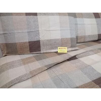 Pago Poco Jogo de lençóis para cama de solteiro em flanela, design de quadros escoceses. Cor: celeste. Medidas: lençol de cima de 150 x 280 cm + 1 lençol de baixo com cantos de 90 x 200 + 25 cm Pago Poco Jogo de lençóis para cama de solteiro em flanela, design de quadros escoceses. Cor: celeste. Medidas: lençol de cima de 150 x 280 cm + 1 lençol de baixo com cantos de 90 x 200 + 25 cm