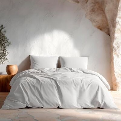 GAMUSI - Plain duvet cover - Light gray - 240x220 cm - Duvet cover set GAMUSI - Plain duvet cover - Light gray - 240x220 cm - Duvet cover set
