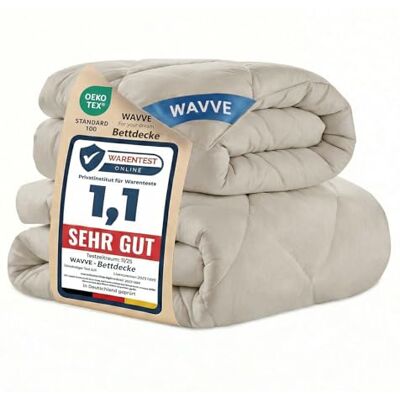 WAVVE Edredão Nórdico com Enchimento para Cama 180 4 Estações Roupa de Cama Edredão Reversível Duplo 150+300 gr/m² de 240x260 cm Fibra Macia e Antiácaro, Quente e Confortável Bege WAVVE Edredão Nórdico com Enchimento para Cama 180 4 Estações Roupa de Cama Edredão Reversível Duplo 150+300 gr/m² de 240x260 cm Fibra Macia e Antiácaro, Quente e Confortável Bege