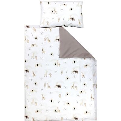 TupTam Conjunto de roupa de cama para crianças, de 2 peças, bege lençol/bege escuro, 120 x 90 cm TupTam Conjunto de roupa de cama para crianças, de 2 peças, bege lençol/bege escuro, 120 x 90 cm