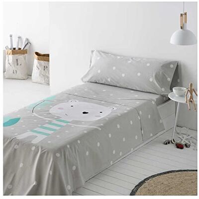 COTTON ARTean Conjunto de lençóis infantis cama 90 algodão Jorge cinzento Inclui 3 peças: bancada, lençol de baixo ajustável, 1 fronha de almofada. Certificado OEKO-TEX COTTON ARTean Conjunto de lençóis infantis cama 90 algodão Jorge cinzento Inclui 3 peças: bancada, lençol de baixo ajustável, 1 fronha de almofada. Certificado OEKO-TEX
