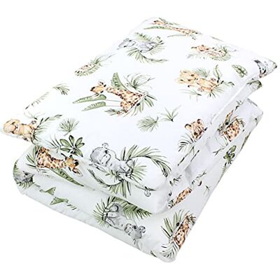 TupTam Conjunto de Edredão Infantil com Desenhos para Toda a Estação Nórdica Almofada Plana 2pcs., Safari/Leão/Marrom/Folhas/Verde, 135x100 cm TupTam Conjunto de Edredão Infantil com Desenhos para Toda a Estação Nórdica Almofada Plana 2pcs., Safari/Leão/Marrom/Folhas/Verde, 135x100 cm
