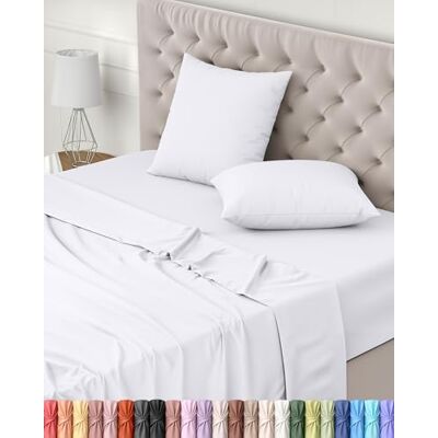 Utopia Bedding Conjunto de Lençóis de 4 Peças 160x200 Poliéster Microfibra Escovada Certificado Oeko-Tex Lençol de Baixo, Lençol de Cima e 2 Fronhas de Almofada 65x65 (Cama 160, Branco) Utopia Bedding Conjunto de Lençóis de 4 Peças 160x200 Poliéster Microfibra Escovada Certificado Oeko-Tex Lençol de Baixo, Lençol de Cima e 2 Fronhas de Almofada 65x65 (Cama 160, Branco)