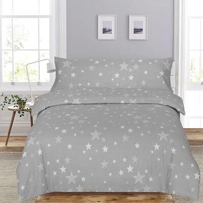 DHESTIA HOME Capa nórdica de flanela inverno 100 % algodão estrelas cor cinzento tamanho cama 90 DHESTIA HOME Capa nórdica de flanela inverno 100 % algodão estrelas cor cinzento tamanho cama 90