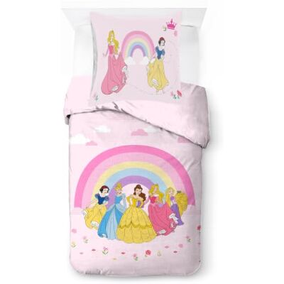 Jay Franco Kids Disney Princess Conjunto de capa nórdica individual super macio com fronha de almofada, apenas capa nórdica (enchimento não incluído), rosa, 2 peças Jay Franco Kids Disney Princess Conjunto de capa nórdica individual super macio com fronha de almofada, apenas capa nórdica (enchimento não incluído), rosa, 2 peças