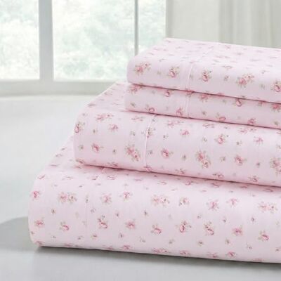Modern Threads Silky Soft and Wrinkle Free Luxurious Microfiber Bed Sheets conjunto de lençóis com estampado de rosas, microfibra de poliéster, ^^, Plein, 4 Modern Threads Silky Soft and Wrinkle Free Luxurious Microfiber Bed Sheets conjunto de lençóis com estampado de rosas, microfibra de poliéster, ^^, Plein, 4