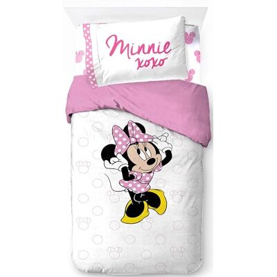 Jay Franco Disney Minnie Mouse Conjunto de cama de solteiro de 3 peças, 100% algodão, inclui capa de edredão, lençol de baixo e fronha de almofada Jay Franco Disney Minnie Mouse Conjunto de cama de solteiro de 3 peças, 100% algodão, inclui capa de edredão, lençol de baixo e fronha de almofada
