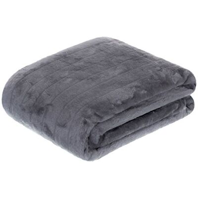 Brandsseller Manta de pele sintética 180 x 220 cm manta aconchegante colcha cobertura de cama antracite Brandsseller Manta de pele sintética 180 x 220 cm manta aconchegante colcha cobertura de cama antracite