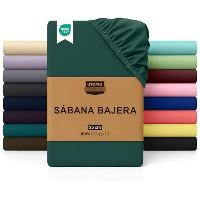 Utopia Bedding Lençol-capa 160 x 200, esmeralda certificado Oeko Tex, bolso profundo, microfibra escovada (cama 160) Utopia Bedding Lençol-capa 160 x 200, esmeralda certificado Oeko Tex, bolso profundo, microfibra escovada (cama 160)