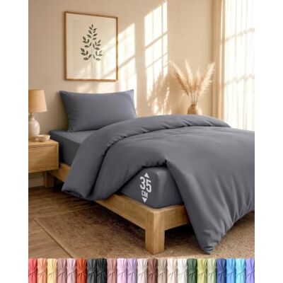 Utopia Bedding - 3 Piece Single Bedding Set - Cinzento - Microfibra - Bedding Set Utopia Bedding - 3 Piece Single Bedding Set - Cinzento - Microfibra - Bedding Set