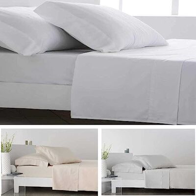 COTTON ARTean Conjunto de lençóis 90x190/200, cetim de algodão egípcio 400 fios LOREA branco, 3 peças: lençol de cima, 1 fronha de almofada, lençol de baixo ajustável COTTON ARTean Conjunto de lençóis 90x190/200, cetim de algodão egípcio 400 fios LOREA branco, 3 peças: lençol de cima, 1 fronha de almofada, lençol de baixo ajustável