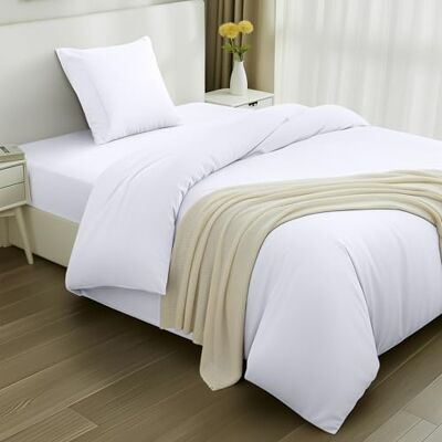 Utopia Bedding Capa nórdica 135x200cm, Lençol de baixo 90x200cm e Fronha de almofada 80x80cm Capa de edredão para cama 90 Conjunto de cama de microfibra escovada macia (Branco) Utopia Bedding Capa nórdica 135x200cm, Lençol de baixo 90x200cm e Fronha de almofada 80x80cm Capa de edredão para cama 90 Conjunto de cama de microfibra escovada macia (Branco)
