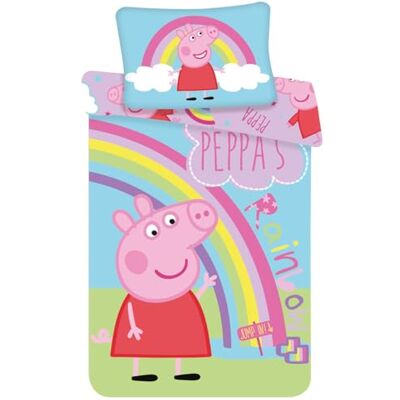 Jerry Fabrics PEP016 Peppa Pig Conjunto de roupa de cama para bebé, 100 x 135 cm Jerry Fabrics PEP016 Peppa Pig Conjunto de roupa de cama para bebé, 100 x 135 cm