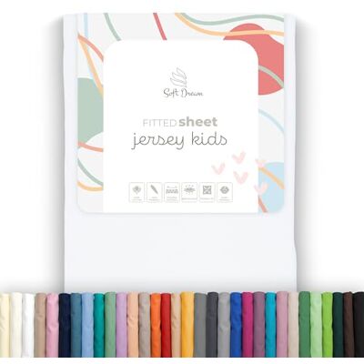 Soft Dream Lençol-capa ajustável de 80 x 180 cm, branco, 100% algodão, camisola penteada, certificada OekoTex, fabricada na Polónia Soft Dream Lençol-capa ajustável de 80 x 180 cm, branco, 100% algodão, camisola penteada, certificada OekoTex, fabricada na Polónia