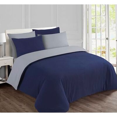 Vision – Conjunto de capa nórdica reversível de flanela (240 x 220 cm, 2 fronhas de almofada para cama de casal, 100% algodão, flanela suave, quente) Vision – Conjunto de capa nórdica reversível de flanela (240 x 220 cm, 2 fronhas de almofada para cama de casal, 100% algodão, flanela suave, quente)