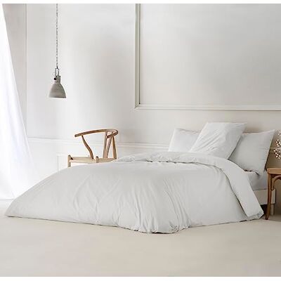 BOHEME Capa nórdica lisa, branco, cama de 180 cm, 260 x 240 cm, algodão 200 fios. Fecho com botões. BOHEME Capa nórdica lisa, branco, cama de 180 cm, 260 x 240 cm, algodão 200 fios. Fecho com botões.