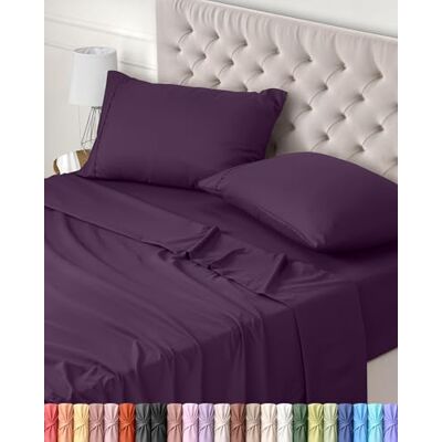 Utopia Bedding Conjunto de Lençóis de 4 Peças 180x200 Poliéster Microfibra Escovada Certificado Oeko-Tex Lençol de Baixo, Lençol de Elástico e 2 Fronhas de Almofada 50x75 (Cama 180, Roxo) Utopia Bedding Conjunto de Lençóis de 4 Peças 180x200 Poliéster Microfibra Escovada Certificado Oeko-Tex Lençol de Baixo, Lençol de Elástico e 2 Fronhas de Almofada 50x75 (Cama 180, Roxo)