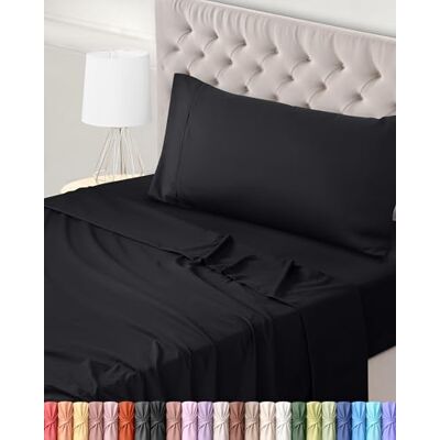 Utopia Bedding Conjunto de Lençóis de 3 Peças 90x190 Microfibra de Poliéster Escovada Certificado Oeko-Tex Lençol de Baixo, Lençol de Cima e 1 Fronha de Almofada 50x75 (Cama 90, Preto) Utopia Bedding Conjunto de Lençóis de 3 Peças 90x190 Microfibra de Poliéster Escovada Certificado Oeko-Tex Lençol de Baixo, Lençol de Cima e 1 Fronha de Almofada 50x75 (Cama 90, Preto)