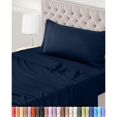 Utopia Bedding Conjunto de Lençóis de 3 Peças 90x190 Poliéster Microfibra Escovada Certificado Oeko-Tex Lençol de Baixo, Lençol de Cima e 1 Fronha de Almocha 50x75 (Cama 90, Azul Marinho) Utopia Bedding Conjunto de Lençóis de 3 Peças 90x190 Poliéster Microfibra Escovada Certificado Oeko-Tex Lençol de Baixo, Lençol de Cima e 1 Fronha de Almocha 50x75 (Cama 90, Azul Marinho)