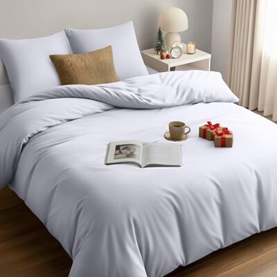 Utopia Bedding Capa nórdica para cama de 180, microfibra, conjunto de capa nórdica 240 x 260 cm e 2 fronhas 65 x 65 cm (branco) Utopia Bedding Capa nórdica para cama de 180, microfibra, conjunto de capa nórdica 240 x 260 cm e 2 fronhas 65 x 65 cm (branco)
