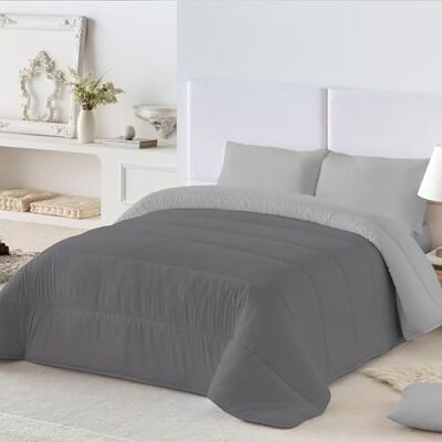 NATURALS Edredão Nórdico 300 Gramas Liso Bicolor Reversível Microfibra Extramacia Acolchoado de Grande Conforto e Respirável Cinza/Cinza Claro Cama 90/105 (180x260 cm) Fabricado em NATURALS Edredão Nórdico 300 Gramas Liso Bicolor Reversível Microfibra Extramacia Acolchoado de Grande Conforto e Respirável Cinza/Cinza Claro Cama 90/105 (180x260 cm) Fabricado em