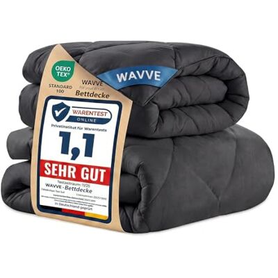 WAVVE Edredão Nórdico com Enchimento para Cama 150 4 Estações Roupa de Cama Edredão Reversível Duplo 150+300 gr/m² de 240x220 cm Fibra Macia e Antiácaro, Quente e Confortável Cinza WAVVE Edredão Nórdico com Enchimento para Cama 150 4 Estações Roupa de Cama Edredão Reversível Duplo 150+300 gr/m² de 240x220 cm Fibra Macia e Antiácaro, Quente e Confortável Cinza